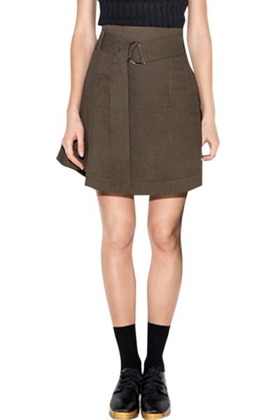Oasap Women's High Waist D-ring Belted A Line Skirt