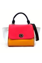 Oasap Chic Color Block Flap Design Shoulder Bag