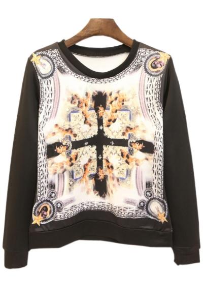 Oasap Vintage Cross Sweatshirt