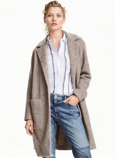 Oasap Women's Fashion Shawl Collar Woolen Coat