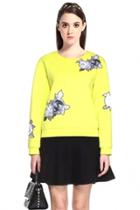 Oasap Sporty Chic Embroidered Floral Sweatshirt