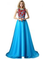 Oasap Women's Sleeveless Floral Applique Party Bridesmaid Prom Dress