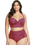 Oasap Print Curvy High Waist Bikini Swimsuit