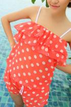 Oasap Lovely Polka Dot Flouncing Swimsuit