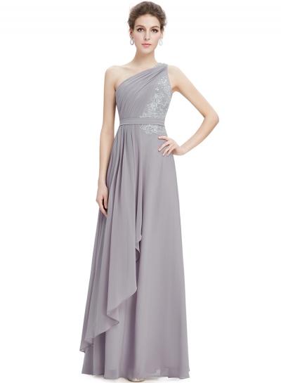 Oasap Women's Oblique Neck Floral Lace Paneled Prom Dress