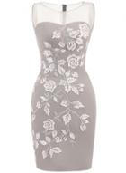 Oasap Fashion Sleeveless Floral Lace Party Dress