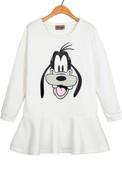 Oasap Cartoon Fleece Peplum Sweatshirt