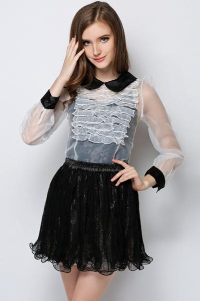 Oasap Sexy Sheer Mini A-line Dress