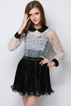 Oasap Sexy Sheer Mini A-line Dress