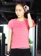 Oasap Solid Round Neck Dri-fit Slim Sports Shirt