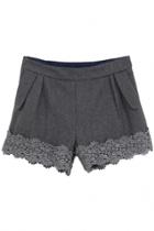 Oasap Sexy Hot Lace-trim Shorts