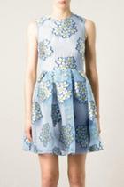 Oasap Flattering Sleeveless Pleated Floral Print Skater Dress For Woman