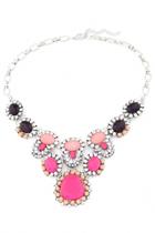Oasap Gorgeous Colorblocked Faux Stone Bib Necklace