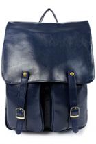 Oasap Vintage Fashion Solid Pu Backpack