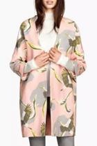 Oasap Chic Birds Printing Open Front Coat