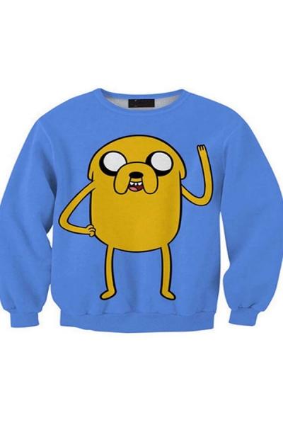 Oasap Cartoon Unicorn Print Sweatshirt