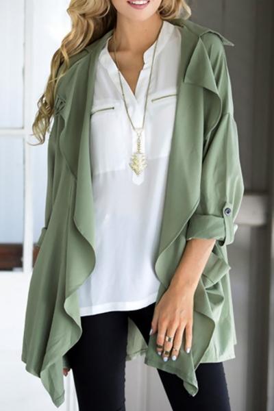 Oasap Fashion Shawl Collar Open Front Coat