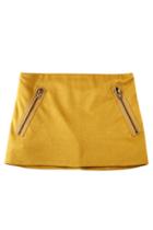 Oasap Zip Embellished Woolen Mini Skirt