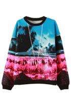 Oasap Two-tone Color Panoramic Sweatshirt