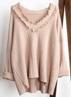 Oasap V Neck Batwing Sleeve Loose Pullover Sweater