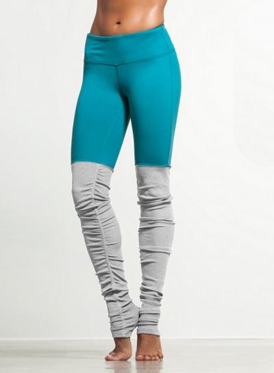Oasap Women's Skinny Color Block Ribbed Sports Foot Leggings