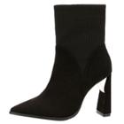 Oasap Solid Pointed Toe Block Heels Club Boots