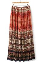 Oasap Distress Dip-dye Pleated Dress