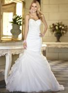 Oasap Strapless Pleated Ruffle Wedding Dress