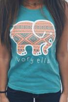Oasap Elephant Ivory Ella Graphic Sleeveless Knit Tee