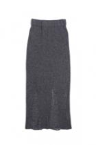 Oasap Long Knitted Skirt With Chic Regular Worn Detail