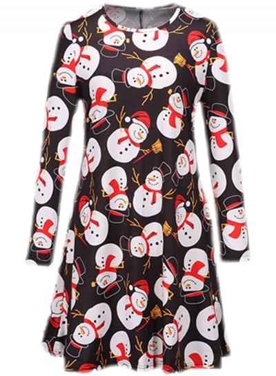 Oasap Women's Christmas Snowman Graphic Loose Fit Dress
