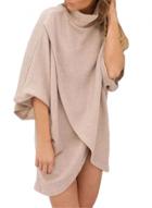 Oasap Women's Fashion 3/4 Sleeve Loose Fit Asymmetrical Top