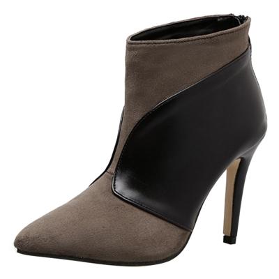 Oasap High Heel Splicing Pointed Toe Ankle Boots