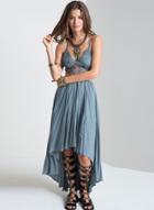 Oasap Bohemian Cross Back Hollow Out Irregular Dress