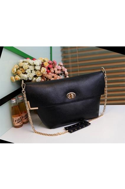 Oasap Metal Frame Chain Strap Black Shoulder Bag With Son Bag