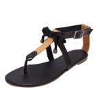 Oasap Clip Toe Color Block Flat Gladiator Sandals