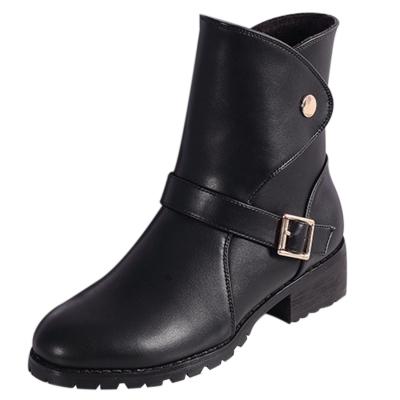 Oasap Women's Durable Round Toe Low Heels Ankle Boots