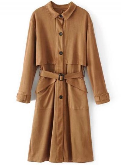 Oasap Single Breasted Trench Coat With Belt