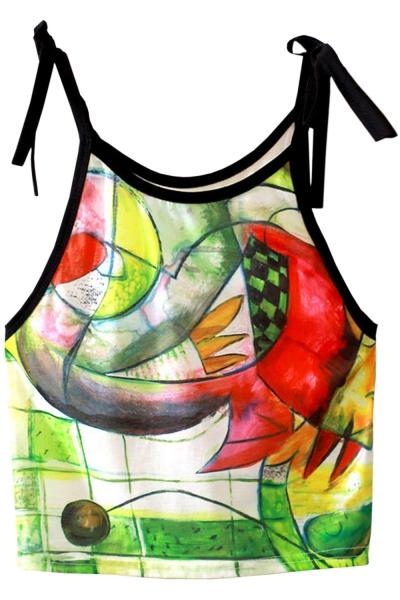 Oasap Fashion Summer Graphic Crop Top Tank