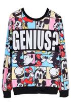 Oasap Genius Micky Mouse Sweatshirt