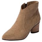 Oasap Fahsion Pointed Toe Block Heels Ankle Boots