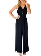 Oasap Women's Spaghetti Strap V Neck Sleeveless Backless Wide Leg Jumpsuit