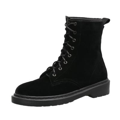 Oasap Block Heels Round Toe Lace Up Ankle Boots