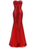 Oasap Strapless Sequins Maxi Prom Mermaid Dress