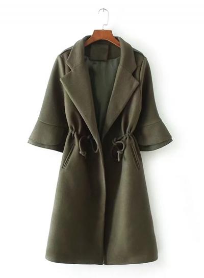 Oasap Wool Turn Down Collar Collect Waist Coats