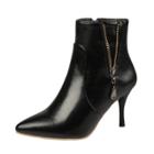 Oasap Stiletto Heels Solid Color Pointed Toe Side Zipper Boots