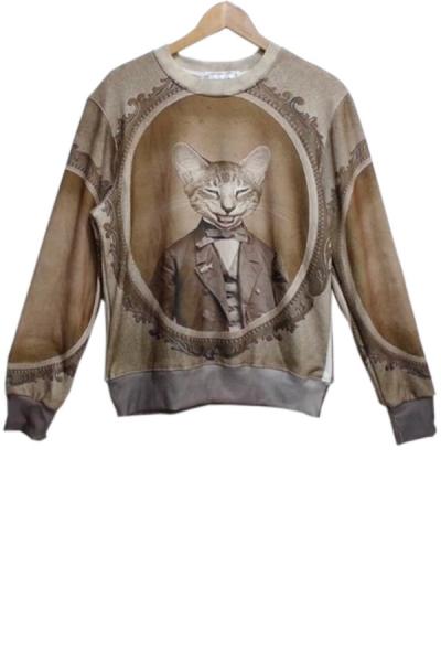 Oasap Retro Cat Fleece Sweatshirt