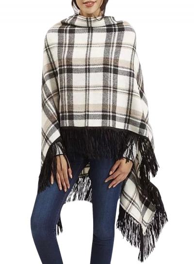 Oasap Women's Casual Tassel Hem Pullover Cloak Knitted Sweater