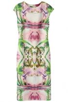 Oasap Elegant Floral Bodycon Medi Dress With Back Slit
