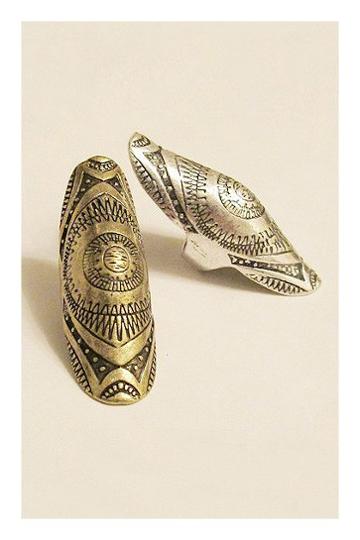 Oasap Greece Pattern Long Ring
